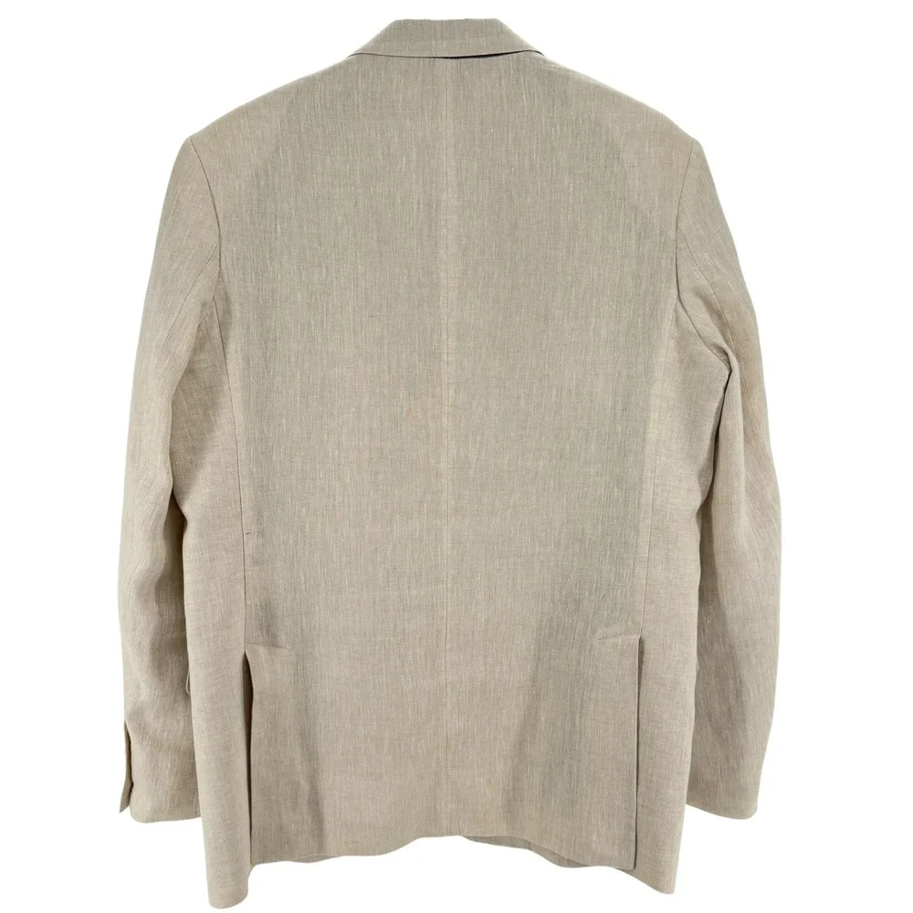 Tasso Elba Men's Linen Blazer Sport Coat Large Beige Tan Summer Casual Jacket